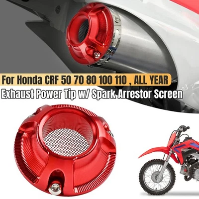 Exhaust Power Tip with Screen Arrestor For Honda CRF50F CRF70F CRF 80F 100F 110F - Image 1 of 4