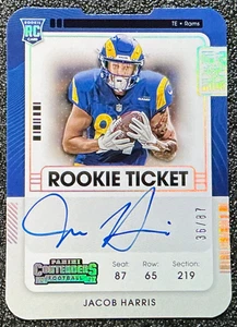 Jacob Harris 2021 Panini Contenders #138 Rookie Ticket Stub /87 (RC, AU) Rams - Picture 1 of 2