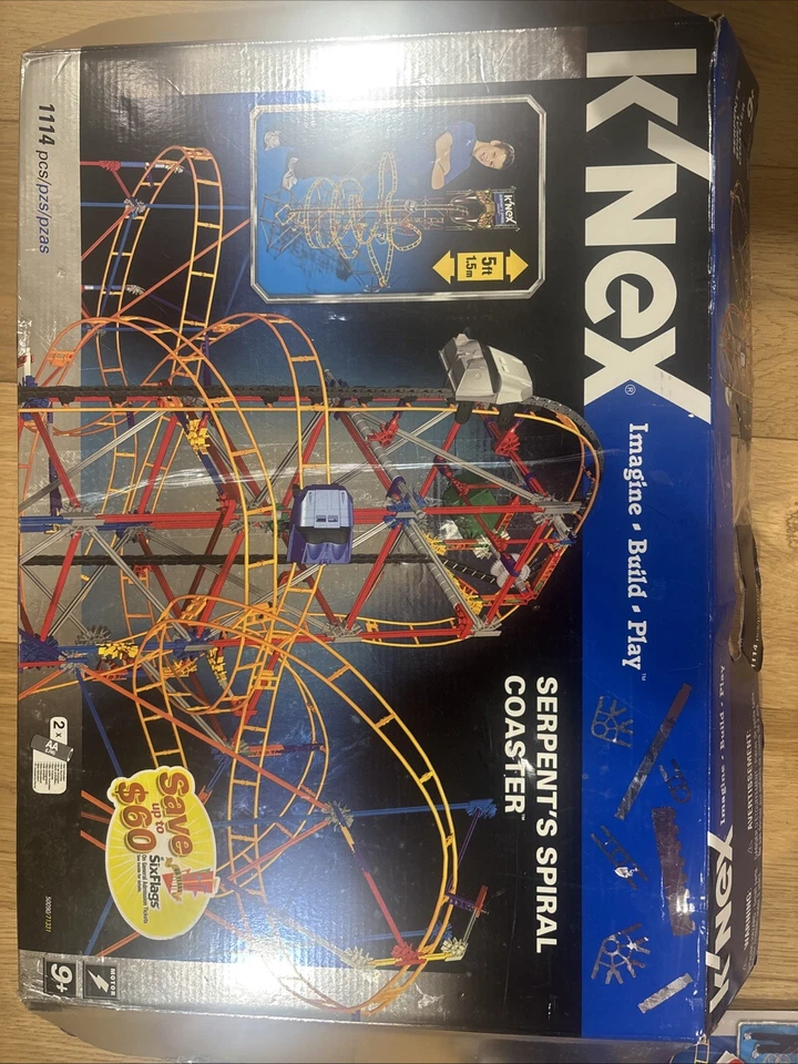 Montaña rusa espiral K'NEX Serpents 2007 5 ft 1118 piezas Imagina construir jugar Foto 1 de 4
