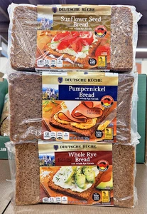 Deutsche Kuche Bread with Whole Rye Kernels 3 Flavors 17.6oz 500g (3 Bags) - Picture 1 of 2