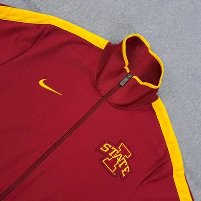 Nike Iowa State Cyclones Jacket Men's XL Red Fleece Swoosh Full Zip Sweatshirt - Image 1 of 4