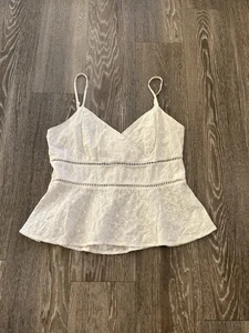 Mi Ami Babydoll Oberteil bestickt Blumen weiß Gr. M kokett romantisch - Bild 1 von 6