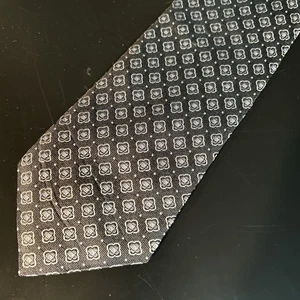 Nordstrom Herren Seidenkrawatte Hergestellt in Italien Geometrisch Schwarz Grau Weiß 59 x 3 3/8 - Bild 1 von 9