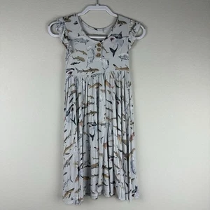 Posh Peanut Gray Maverick Ruffled Short Sleeve Shark Henley Twirl Dress Size 10Y - Picture 1 of 5