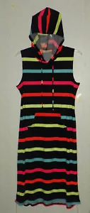 BOBBIE BROOKS Women’s Cover-Up Multicolor Striped Hood & Pouch Pocket Sz 1X NWT - Picture 1 of 7