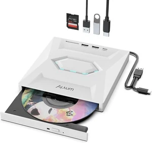 Alxum Externe CD Laufwerke - Typ-C USB 3.0 Reader mit SD-Slot & Typ weiß  - Bild 1 von 8