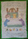 Handmade Baby Quilt Cross Stitch Blanket Praying Boy Girl 54" X 38" READ