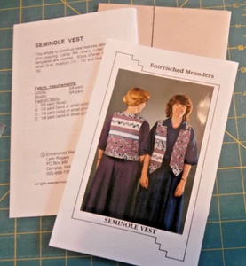 Seminole pattern vest --PATTERN ONLY--new -- sizes 6 to 16 - Picture 1 of 1