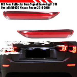 LED Rear Reflector Turn Signal Brake Lamp DRL For Infiniti Q50 Nissan Rogue 2014 - Picture 1 of 7