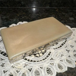 Vintage Shirl Miller Tan Purse Small Carry Clutch Handbag Clasp - Picture 1 of 10