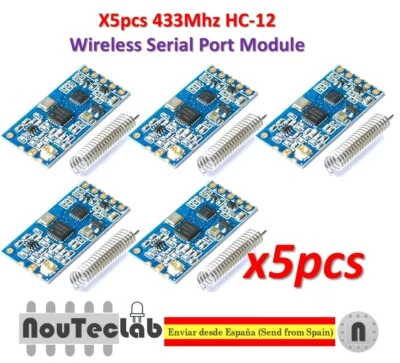 5pcs 433Mhz HC-12 Wireless Serial Port Module 1000m Replace Bluetooth - Imagen 1 de 4