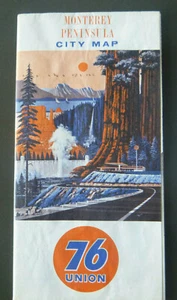 1964 Monterey Pininsula Carmel Valle road street map Union 76 oil gas California - Picture 1 of 4