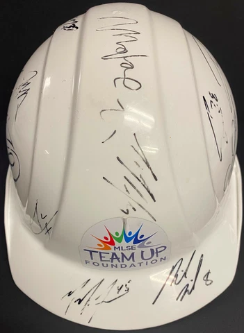 2012-13 Toronto Maple Leafs NHL Hockey Team Signed Hardhat Construction Helmet Cover