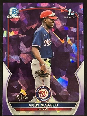 2023 Bowman Chrome Sapphire ANDY ACEVEDO 1st Purple Refractor /25 #BCP-237 - Image 1 of 3