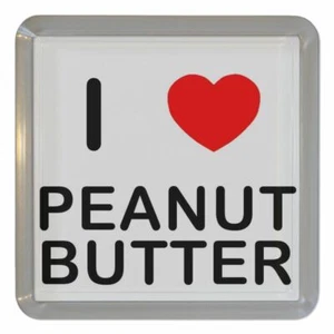 Peanut Butter I Love Plastic Tea Coaster Beer Mat Plastic (95mm x 95mm) - Picture 1 of 2