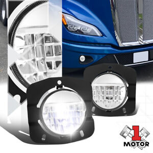 Chrome Housing Full LED Front Driving Fog Light Lamps for 11-22 Kenworth T680