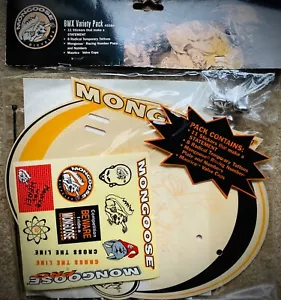 Mongoose Number Plate Stickers Valve Caps Tattoos BMX vintage NIP NOS Mid School - Picture 1 of 5