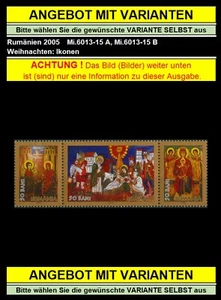 Rumänien 2005 Mi.6013-15 A+B ** Weihnachten,Ikone,Christi Geburt,Jesus Christus - Bild 1 von 8