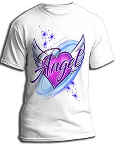 Airbrush Painted Angel Wings Hoodie Shirt Hat Backpack Tag Mug Coaster - Picture 1 of 12