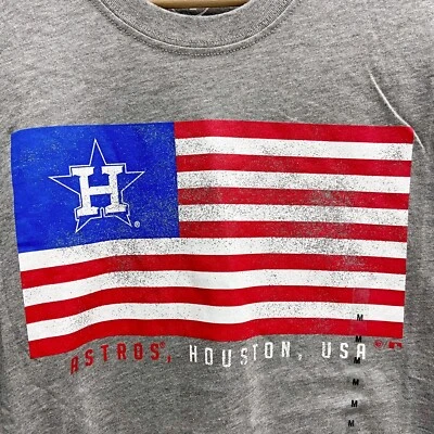 '47 Houston Astros MLB бейсбол футболка мужская средний серый флаг США патриотический новый - Изображение 1 из 4