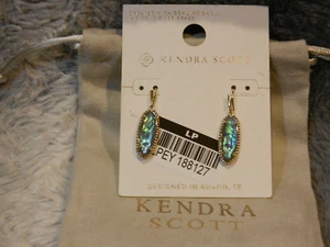 KENDRA SCOTT Eva Abalone 14K Over Brass Drop Earring NWT Dust Bag - Picture 1 of 2