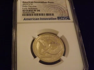 2019-S $1 American Innovation REVERSE PROOF NGC PF 70 Ultra Cameo - Picture 1 of 2