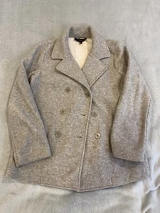 Womens Talbots Petites Jacket Pea Coat Sweater Gray Medium M - Picture 1 of 8