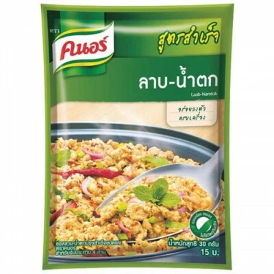 3 piezas x 30 g condimento en polvo picante picado cerdo Laab Namtok Knorr receta completa Foto 1 de 4