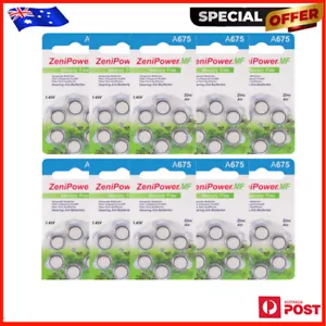 Hearing Aid Battery size 675 Zenipower Behind the ear ALL BRAND 60 pcs fast ship - Foto 1 di 11