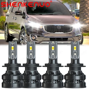 H7+H7 LED Headlight High and Low Beam Bulbs Kit for Kia Sedona L, LX 2017-2016 - Picture 1 of 12