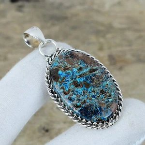 Natural Azurita Colgante Piedra Preciosa 925 Plata Atractivo Para Pascua Regalo - Imagen 1 de 4