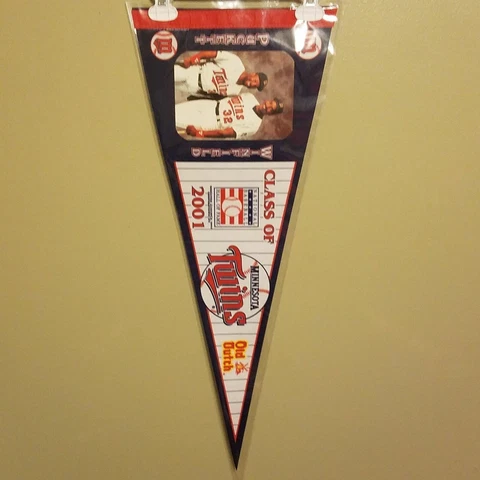 MINNESOTA TWINS KIRBY PUCKETT DAVE WINFIELD FELT PENNANT WITH HOLDER Cover
