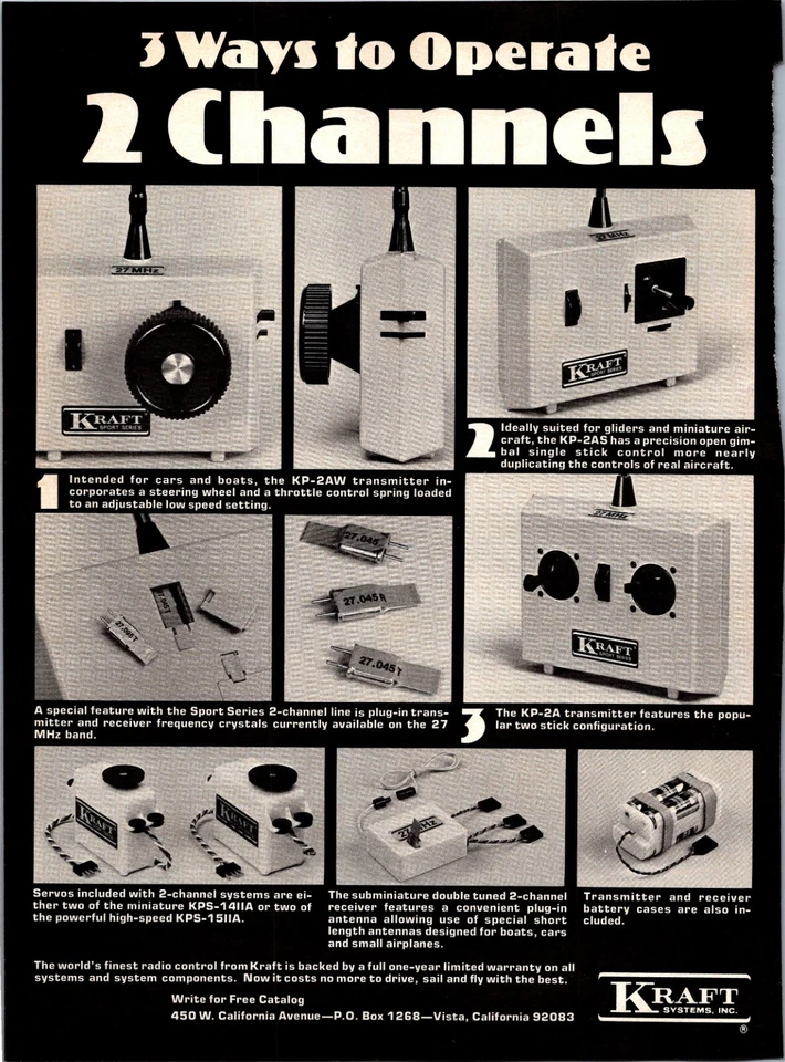 Kraft KP-2AW RC Transmitter Print Ad Ephemera Wall Art Decor KP-2AS - Image 1 of 1