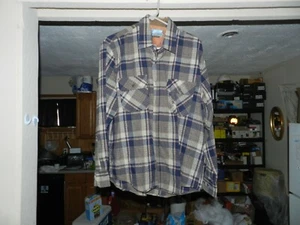 Vintage FIELDMASTER Wool Blend Flannel Size L Lumberjack Shirt Greys & Black - Picture 1 of 8