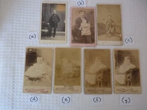 Antique B&W/Sepia CDV-Job Lot of 7 Photos -Photographic Studios-YORKSHIRE- Lot A - Picture 1 of 12