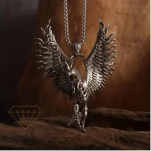 Collar Colgante Unicornio Mítico Pegaso Plata Gótico Moda Cadena - Imagen 1 de 6