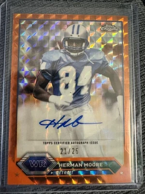 2024 Topps Chrome Herman Moore Orange Geometric Variation Auto /25 Lions - Image 1 of 2