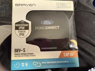 New Braven BRVS Mini Rugged Portable Wireless Bluetooth Waterproof Speaker Black - Image 1 of 4