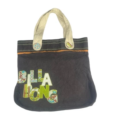 Bolso de Mano Retro Y2K Billabong Marrón Oscuro Multicolor Tela Bolsillo Interno Foto 1 de 4