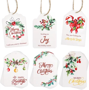 120 Stück Weihnachtsgeschenkanhänger für Geschenke, Weihnachtsgeschenke Hängeetiketten mit 10M S - Bild 1 von 7