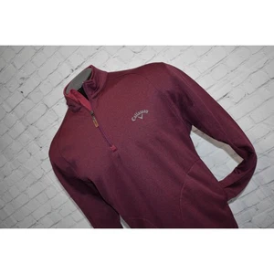 Callaway Golf Pullover Shirt 1/4 Zip Men Size XL Performance With Pockets Maroon - Picture 1 of 6
