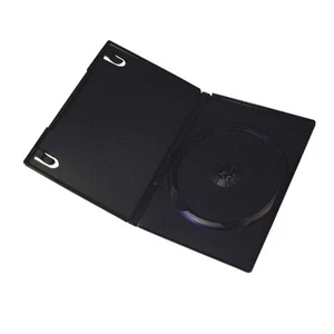 Standard 14mm Black Single Disc DVD Cases with Outer Clear Sleeve (10 Pack) - Picture 1 of 6