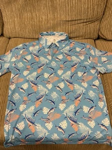 Scales Herren Performance Golf Poloshirt Angeln AOP Print Gr. LG Kurzarm - Bild 1 von 4