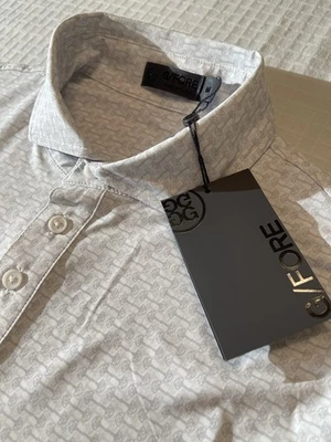 Camisa polo golfe G/FORE G4 Essential Tech Pique NIMBS, tamanho médio nova com etiquetas - Imagem 1 de 4