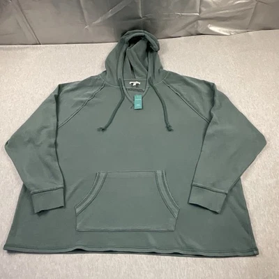 Maurices Plus Size Sweatshirt Women’s 3XL Hooded V-Neck Pullover Athletic Green - Image 1 of 4