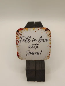 🍂 Handmade Glossy Christian Magnet – “Fall in Love with Jesus!” – Autumn Faith  - Picture 1 of 2