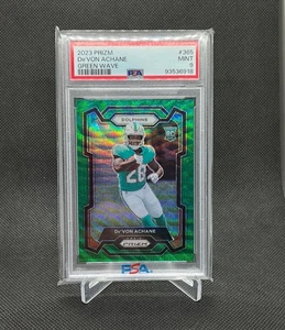 De'Von Achane RC - 2023 Prizm Green Wave PSA 9 MINT - Bild 1 von 2