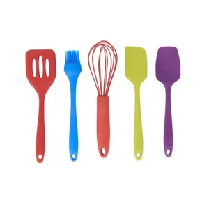Colourworks 5 Piece Silicone Mini Kitchen Tools Utensils Set Dishwasher Safe - Picture 1 of 19