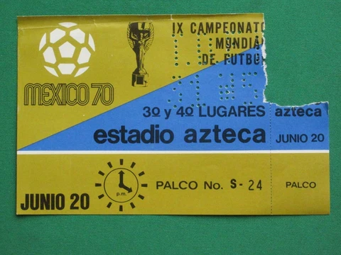 1970 MEXICO IX SOCCER WORLD CUP JUNE 20 URUGUAY vs GERMANY THIRD PLACE TICKET 1 Cover