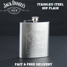 Jack Daniels Old No 7 Stainless Steel 7oz Hip Flask -Whiskey Pocket Liquor Flask